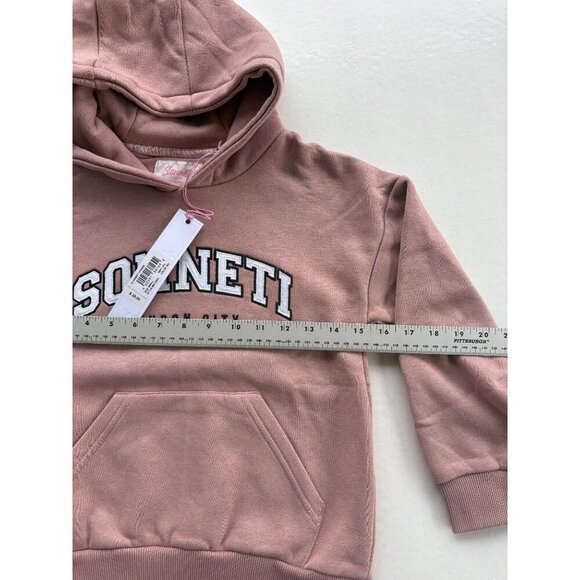 Sonneti Girls Hoodie London City Print Dusty Pink Size Small (8-10) Cotton Blend - Picture 6 of 6